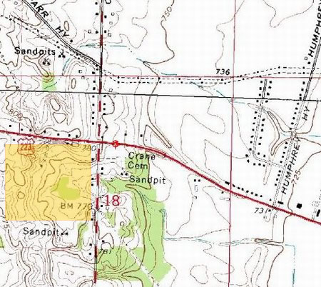 Hilltop Drive-In Theatre - Topo Map Of Location (newer photo)